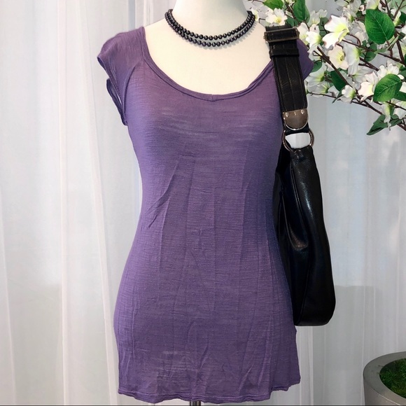 Voxx New York Tops - EUC Voxx New York Purple Open Back Burnout Tee, M